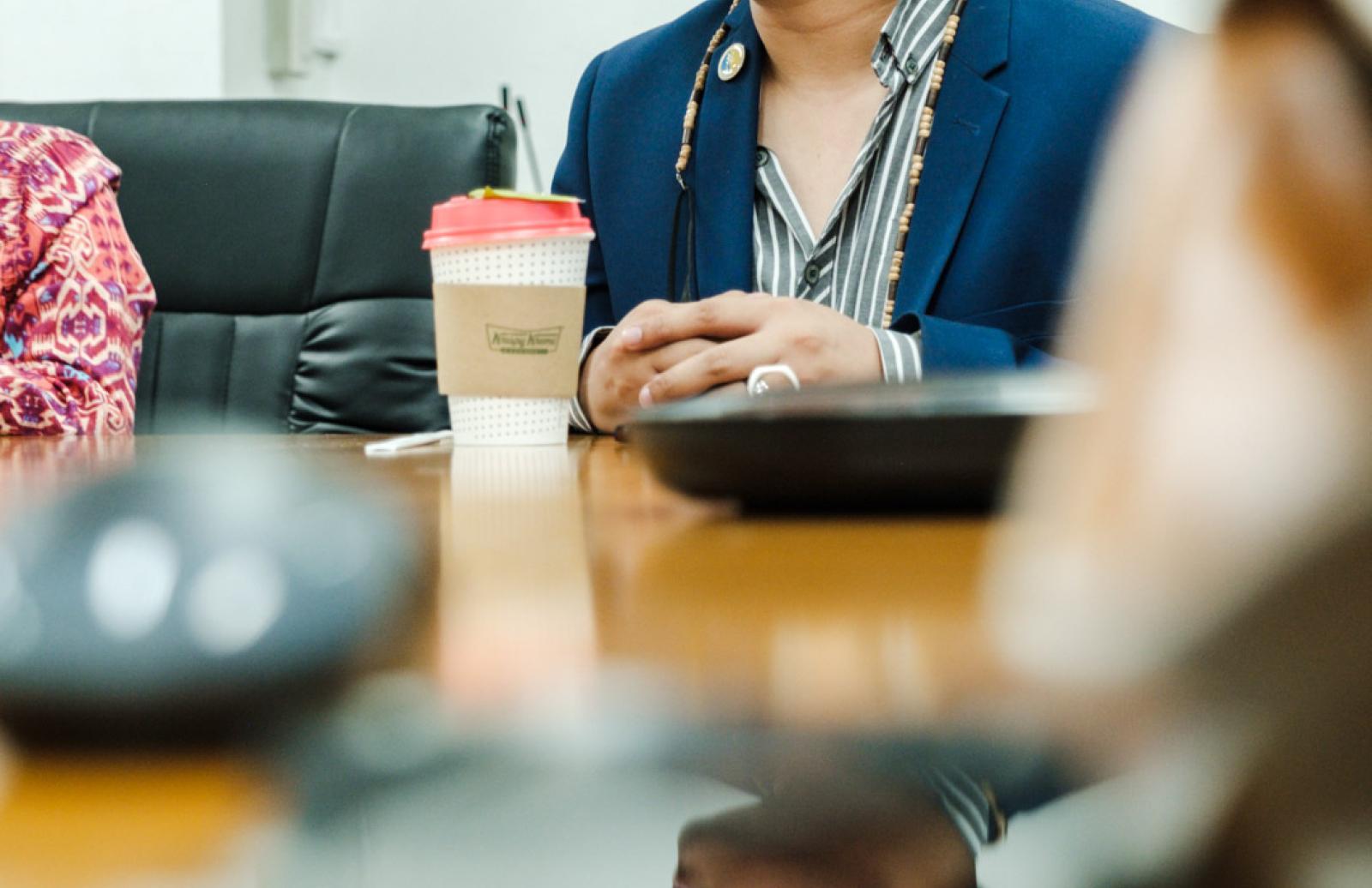 Workshop participant listens